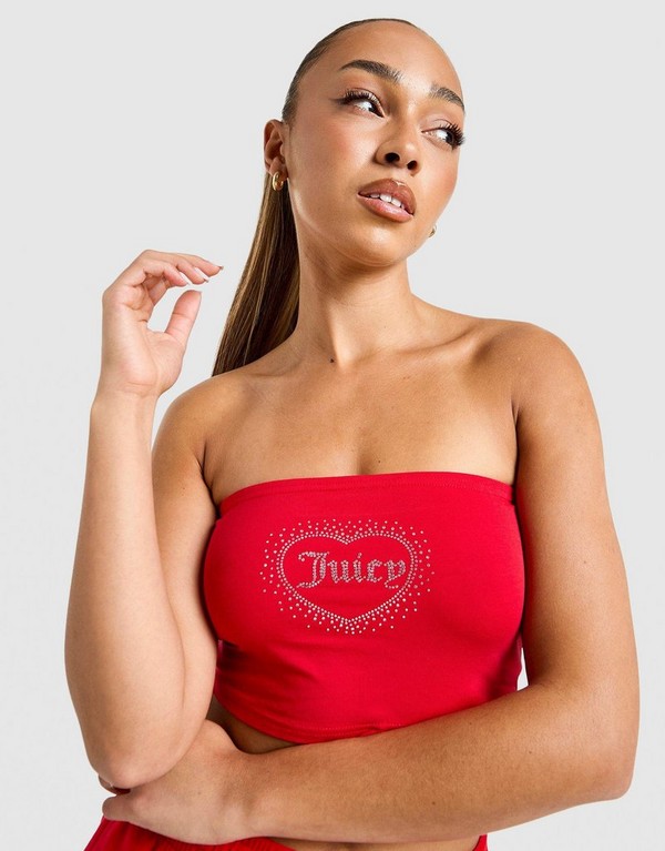 Juicy Couture Top Dmnt Heart Lgo Bnd C’red
