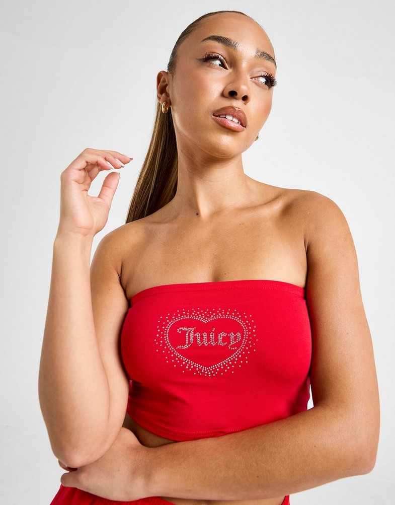 Top pentru femei JUICY COUTURE TOP DMNT HEART LGO BND C'RED JCJDW399758 Roșu