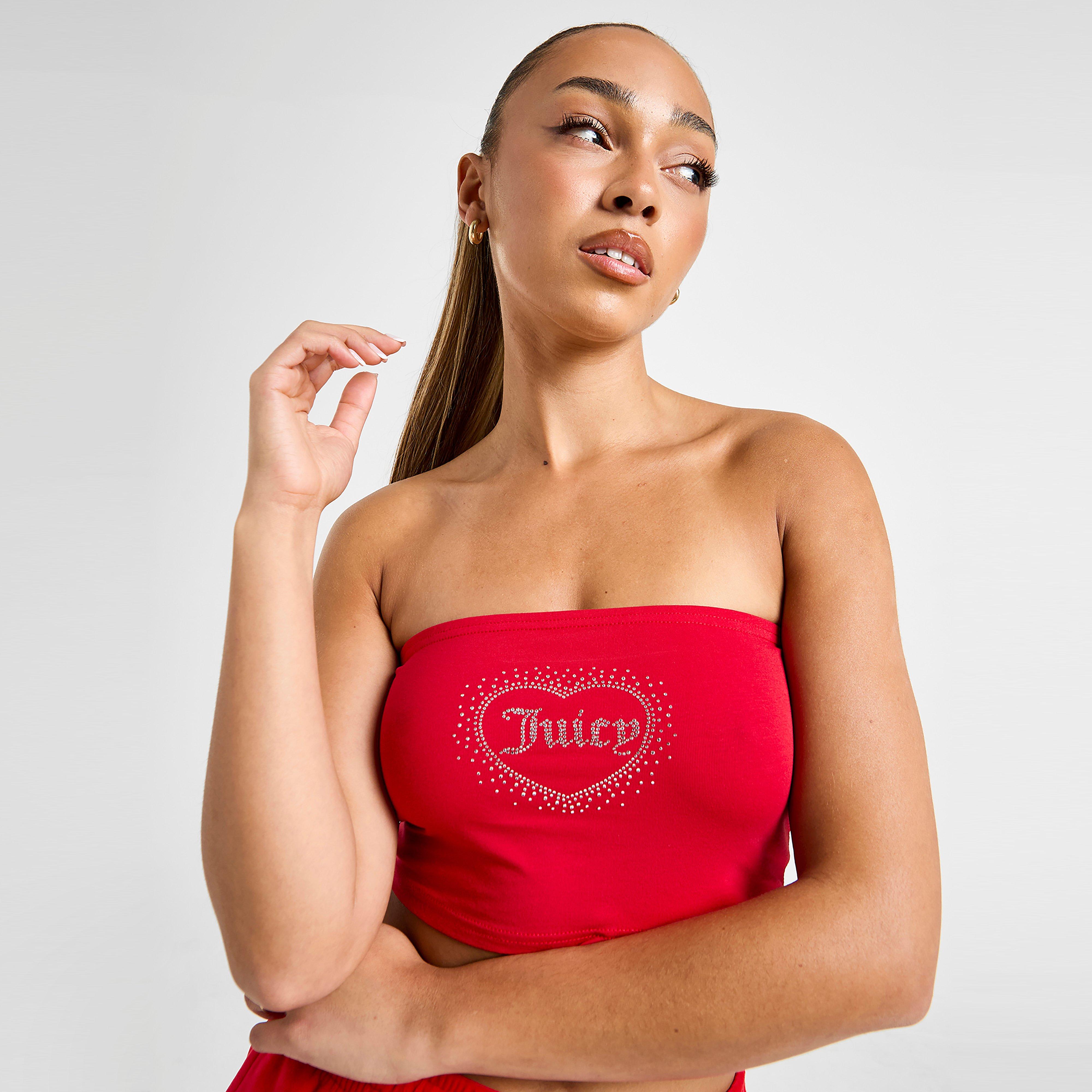 Moteriški marškinėliai be rankovių JUICY COUTURE MARŠKINĖLIAI   DMNT HEART LGO BND C'RED