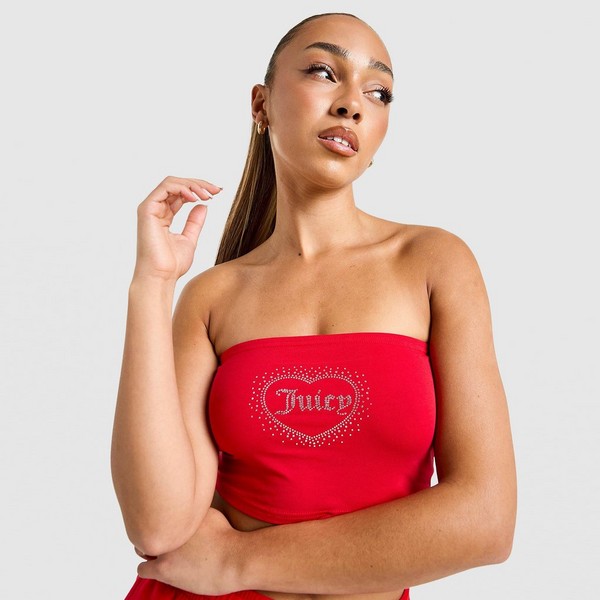 JUICY COUTURE TOP BANDEAU DIAMENTE HEART LOGO