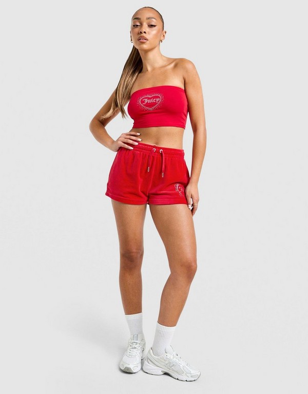 Juicy Couture Top Dmnt Heart Lgo Bnd C’red