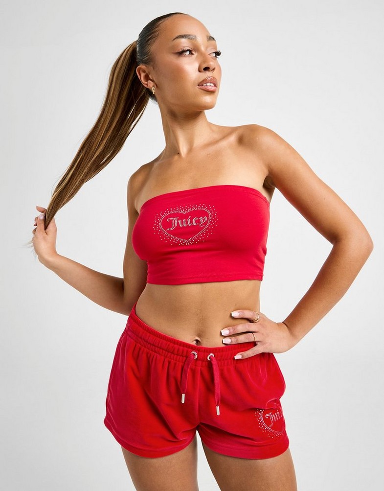 Top pentru femei JUICY COUTURE TOP DMNT HEART LGO BND C'RED JCJDW399758 Roșu