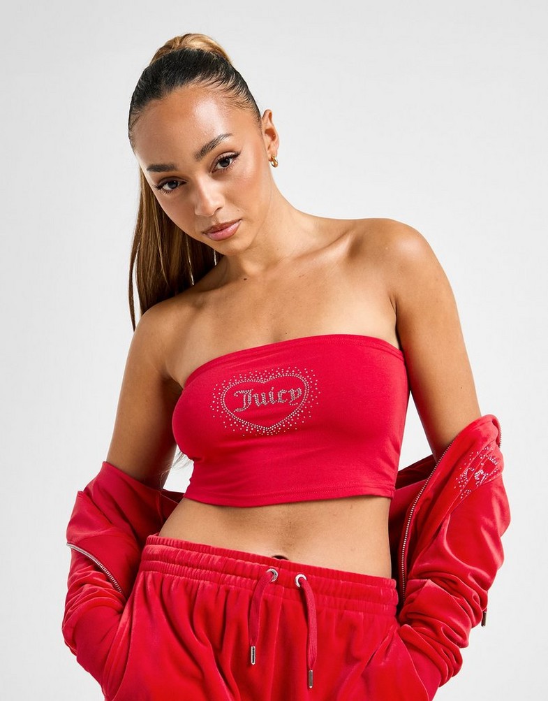 Top pentru femei JUICY COUTURE TOP DMNT HEART LGO BND C'RED JCJDW399758 Roșu