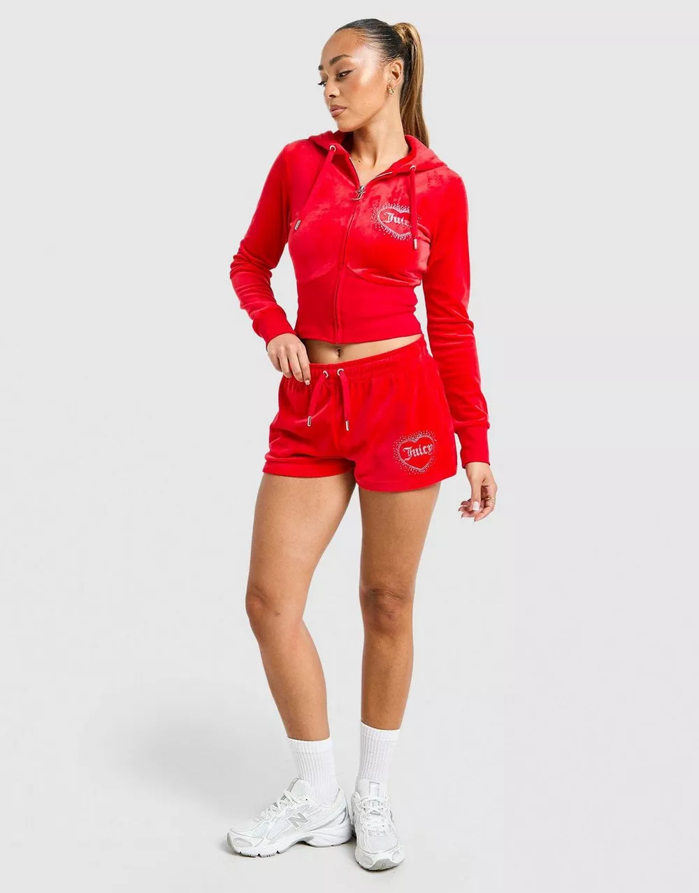 JUICY COUTURE ШОРТИ DMNT HEART LGO SHT C'RED, фото 1 з 4