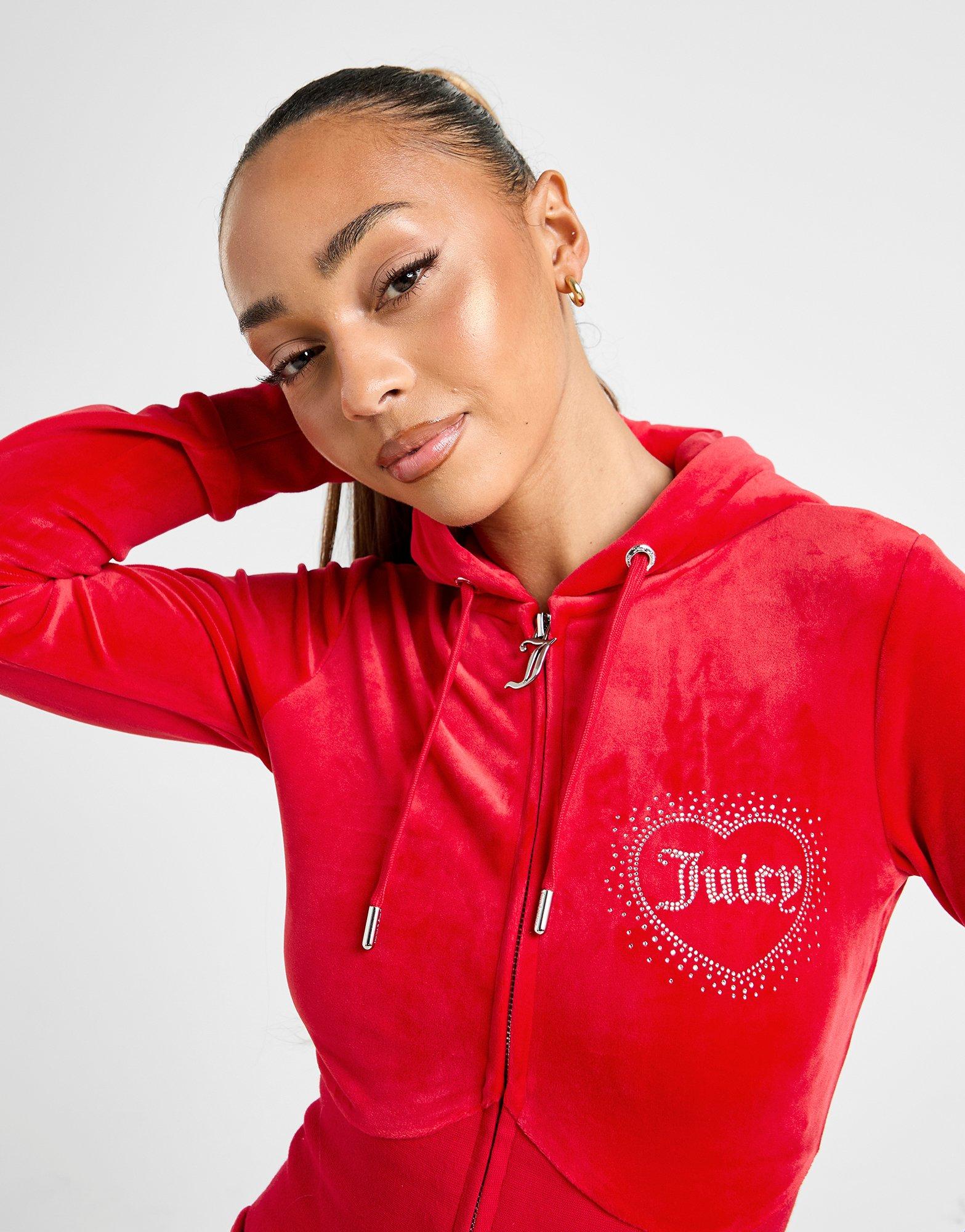 Жіночі кофти JUICY COUTURE КОФТА НА БЛИСКАВЦІ   З КАПЮШОНОМ DMNT RED JCJDW376758 Червоний