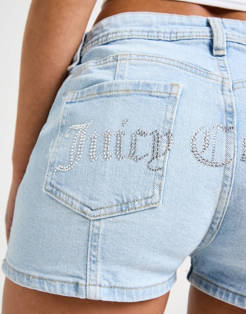 Pantaloni scurți pentru femei JUICY COUTURE PANTALONI SCURȚI   DMNT LGO DNM SHT L'BLU JCJDW387431 Albastru