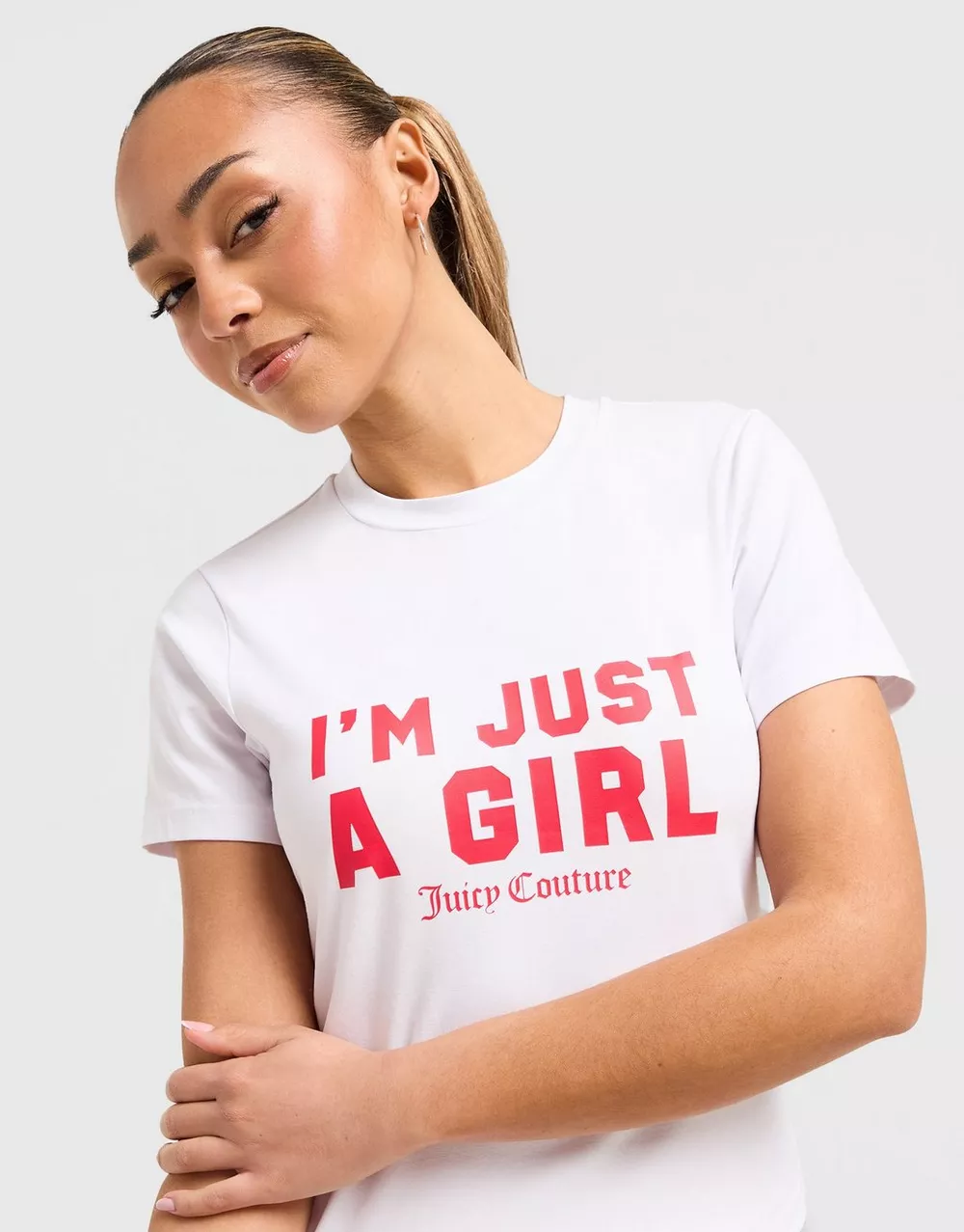 JUICY COUTURE ФУТБОЛКА JUST A GIRL T WHT/RED, фото 1 з 5