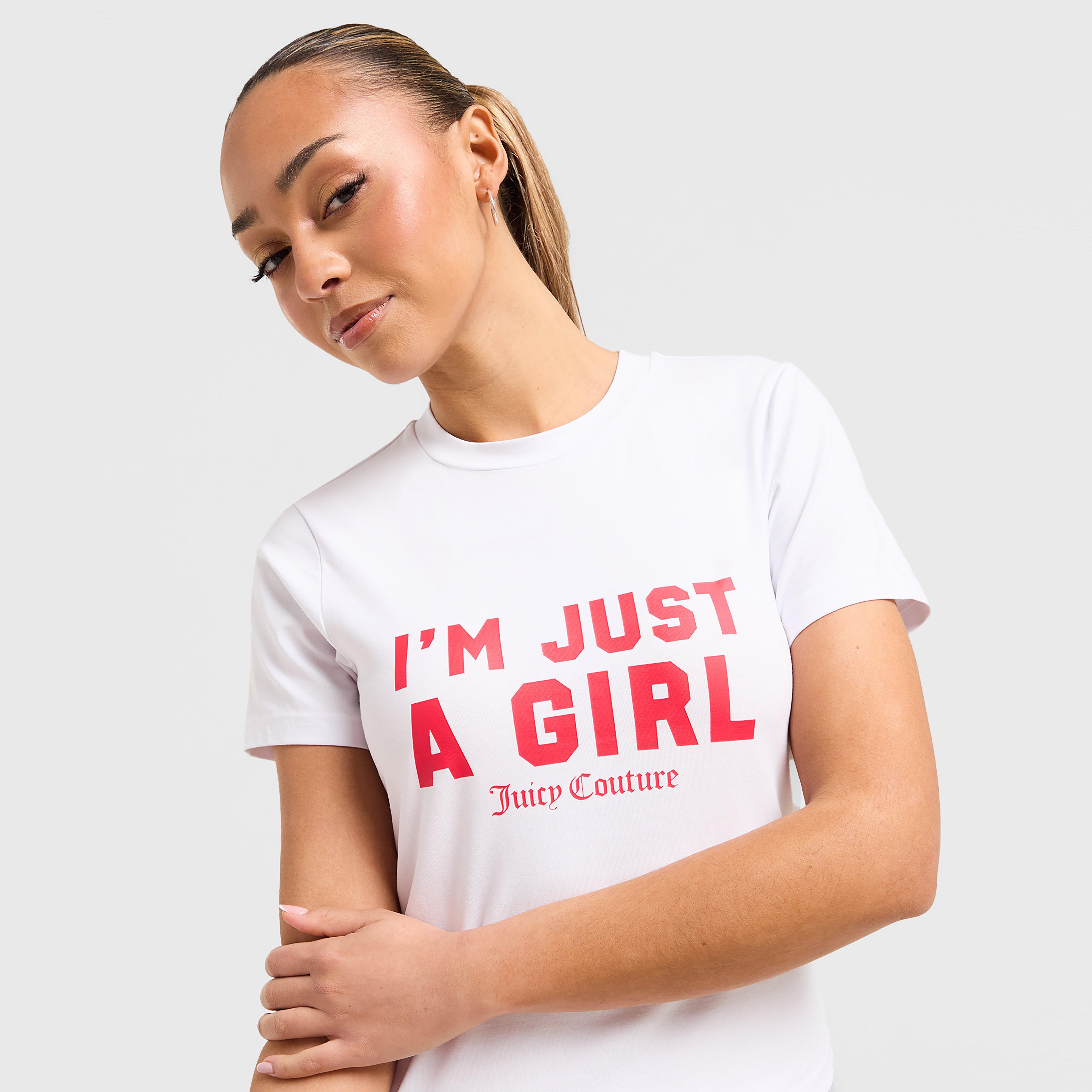 Koszulka, t-shirt damski JUICY COUTURE T-SHIRT JUST A GIRL T WHT/RED