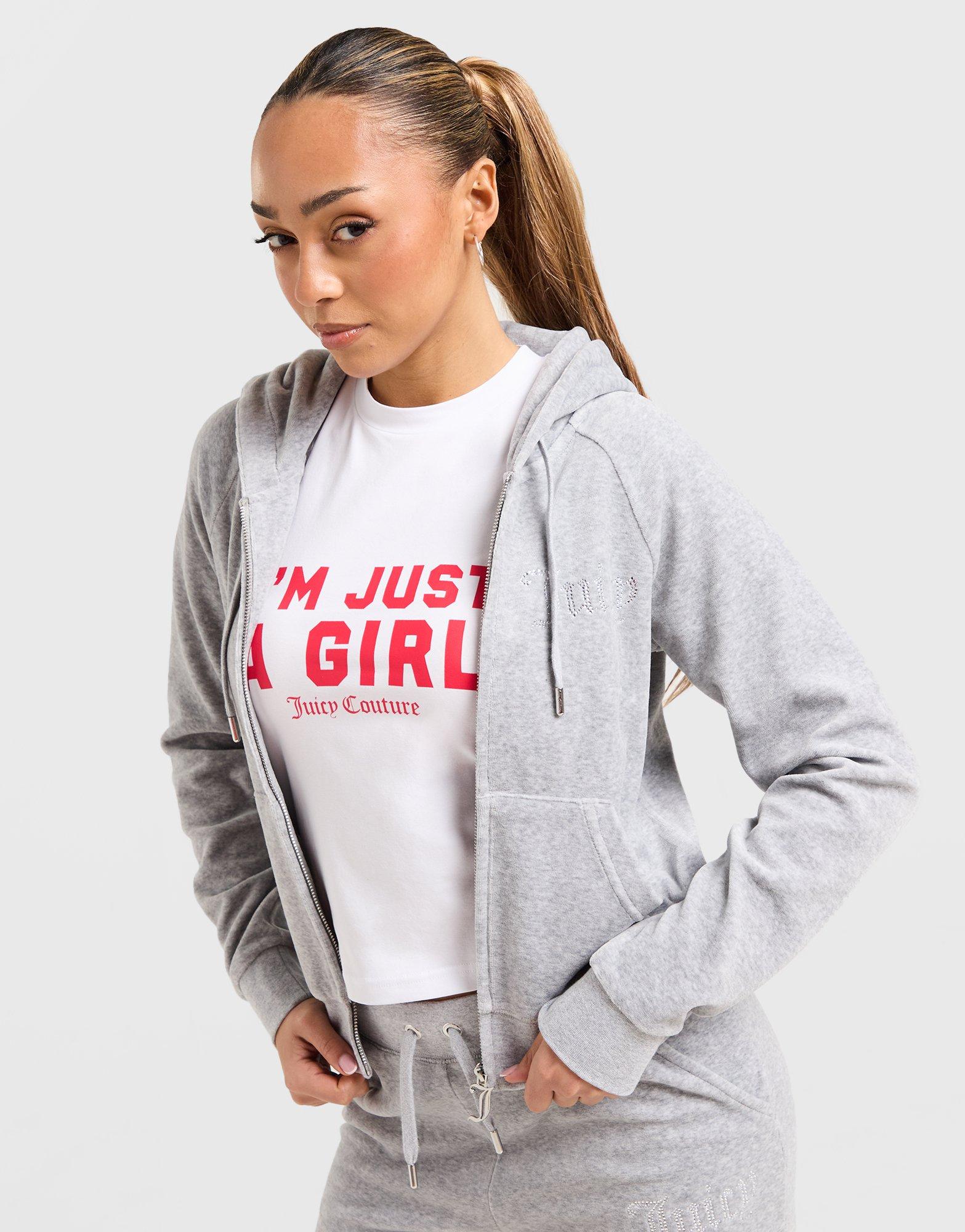 Koszulka, t-shirt damski JUICY COUTURE T-SHIRT JUST A GIRL T WHT/RED JCJDW379914 Biały