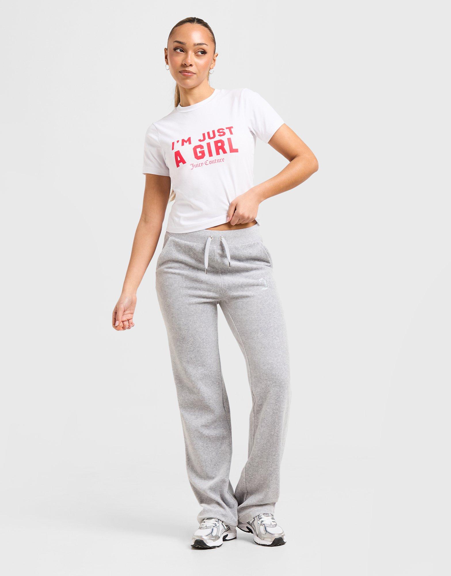 Koszulka, t-shirt damski JUICY COUTURE T-SHIRT JUST A GIRL T WHT/RED JCJDW379914 Biały