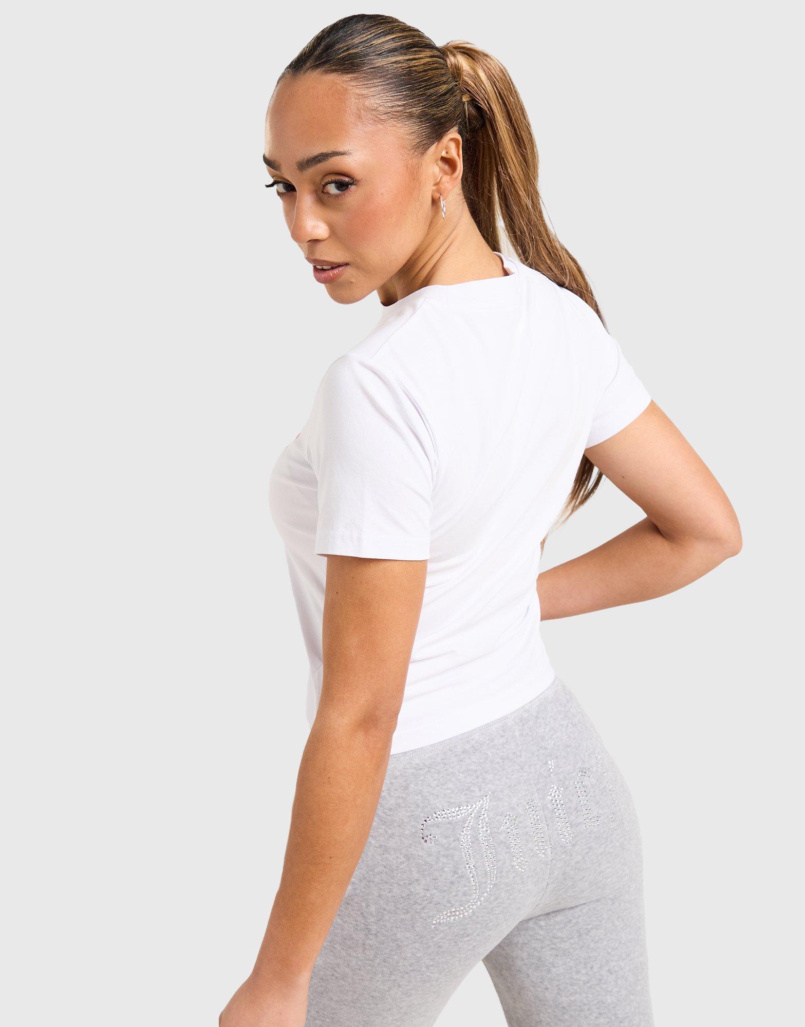 Koszulka, t-shirt damski JUICY COUTURE T-SHIRT JUST A GIRL T WHT/RED JCJDW379914 Biały