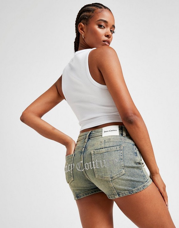 Juicy Couture Szorty Dmnt Lgo Dnm Sht W’blu