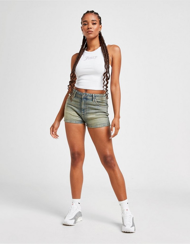 Pantaloni scurți pentru femei JUICY COUTURE PANTALONI SCURȚI   DMNT LGO DNM SHT W'BLU JCJDW387921 Albastru