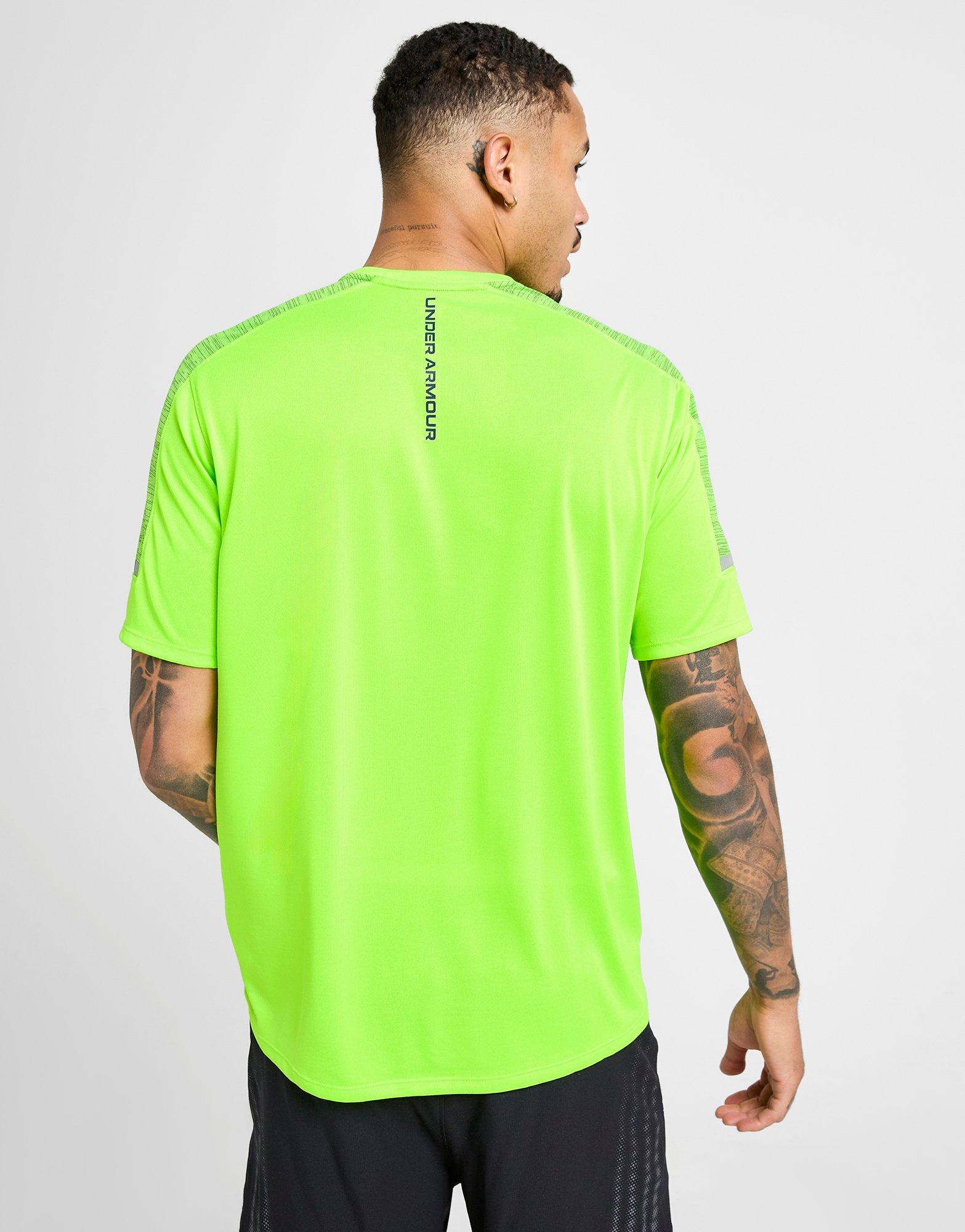 Koszulka, t-shirt męski UNDER ARMOUR T-SHIRT TECH UTILITY SS 1385976-389 Limonkowy