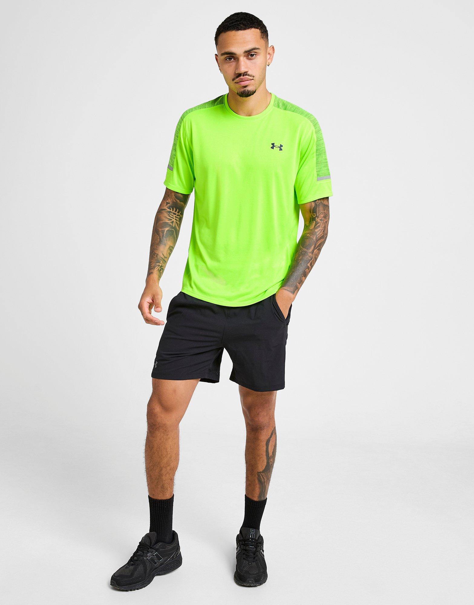 Koszulka, t-shirt męski UNDER ARMOUR T-SHIRT TECH UTILITY SS 1385976-389 Limonkowy