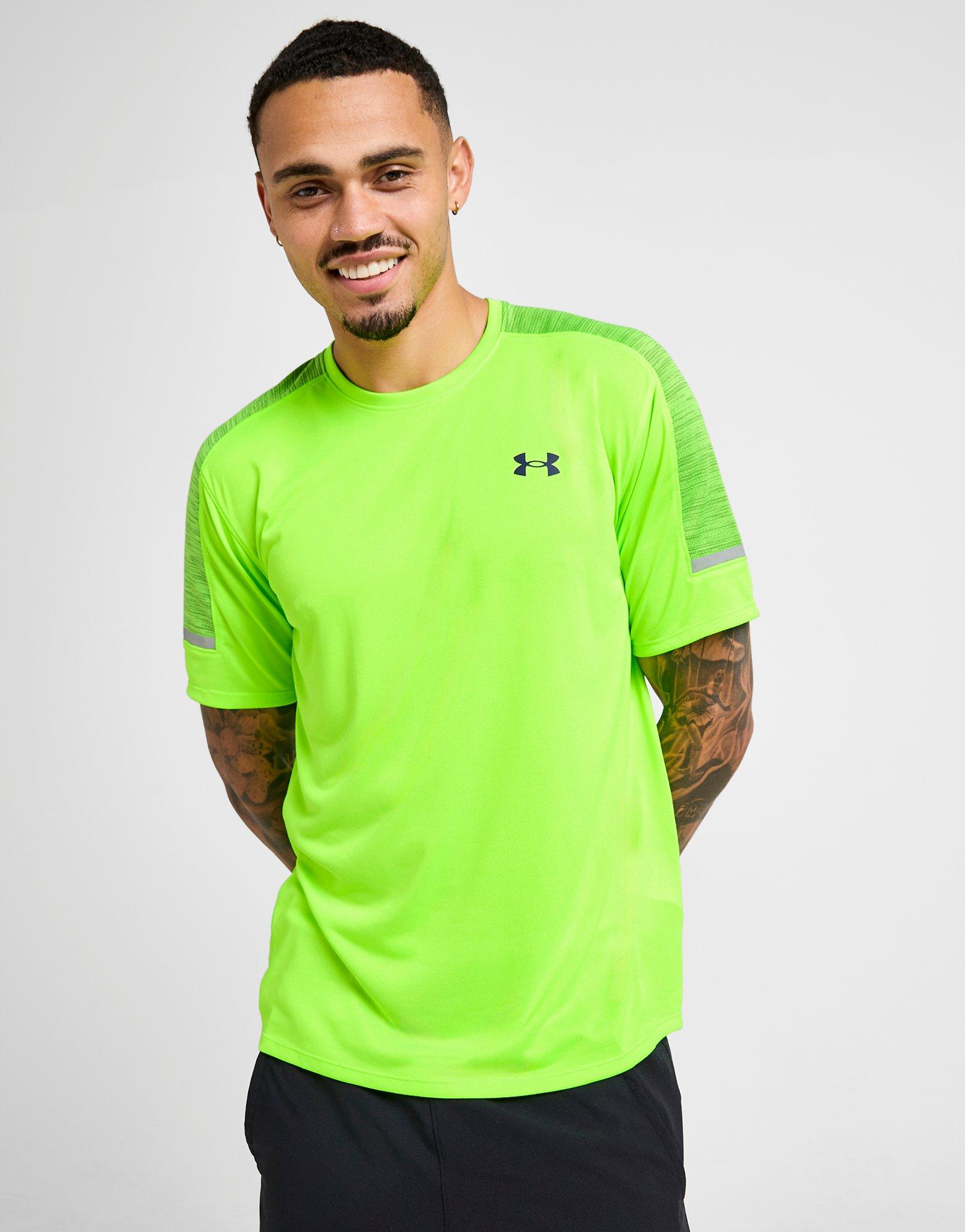 Koszulka, t-shirt męski UNDER ARMOUR T-SHIRT TECH UTILITY SS 1385976-389 Limonkowy