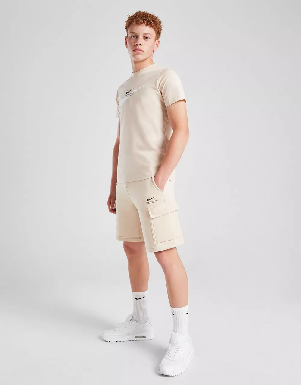 NIKE ШОРТИ SWOOSH SHRT STONE, фото 1 з 5