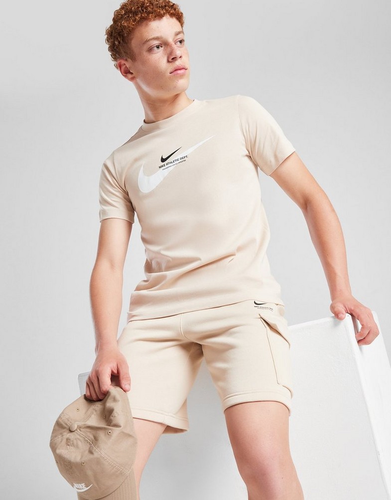 Pantaloni scurți pentru copii NIKE PANTALONI SCURȚI SWOOSH SHRT STONE HV6971-126 Bej