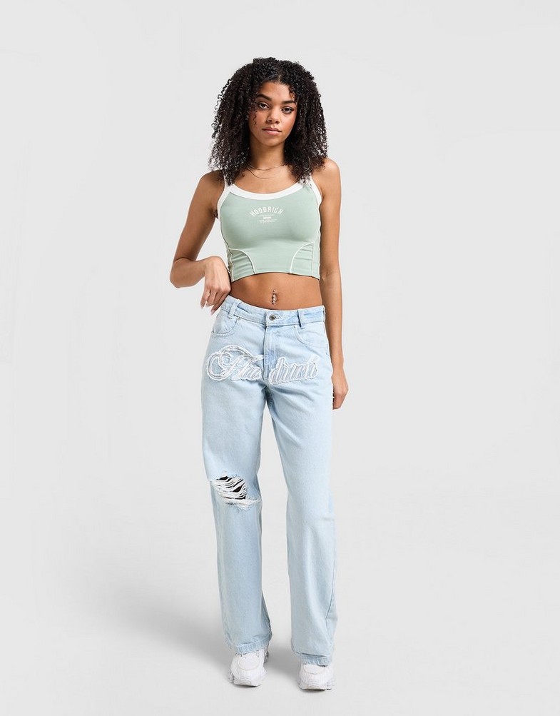 Blugi pentru femei HOODRICH PANTALONI  FRONT SCRIPT JEAN L'BLU HW01250324 Albastru