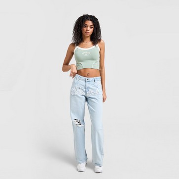 Blugi pentru femei HOODRICH PANTALONI  FRONT SCRIPT JEAN L'BLU