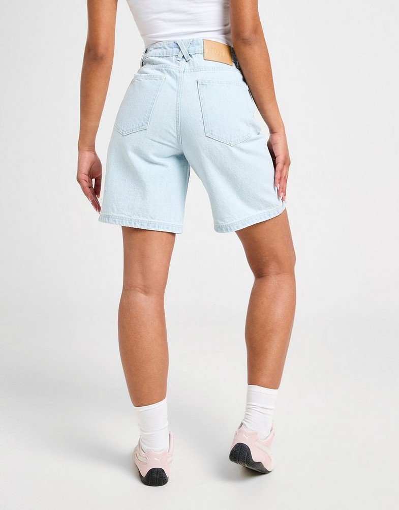 Krótkie spodenki, szorty damskie HOODRICH SZORTY FRONT SCRIPT JORT LIGHT BLUE HW01250325 Niebieski
