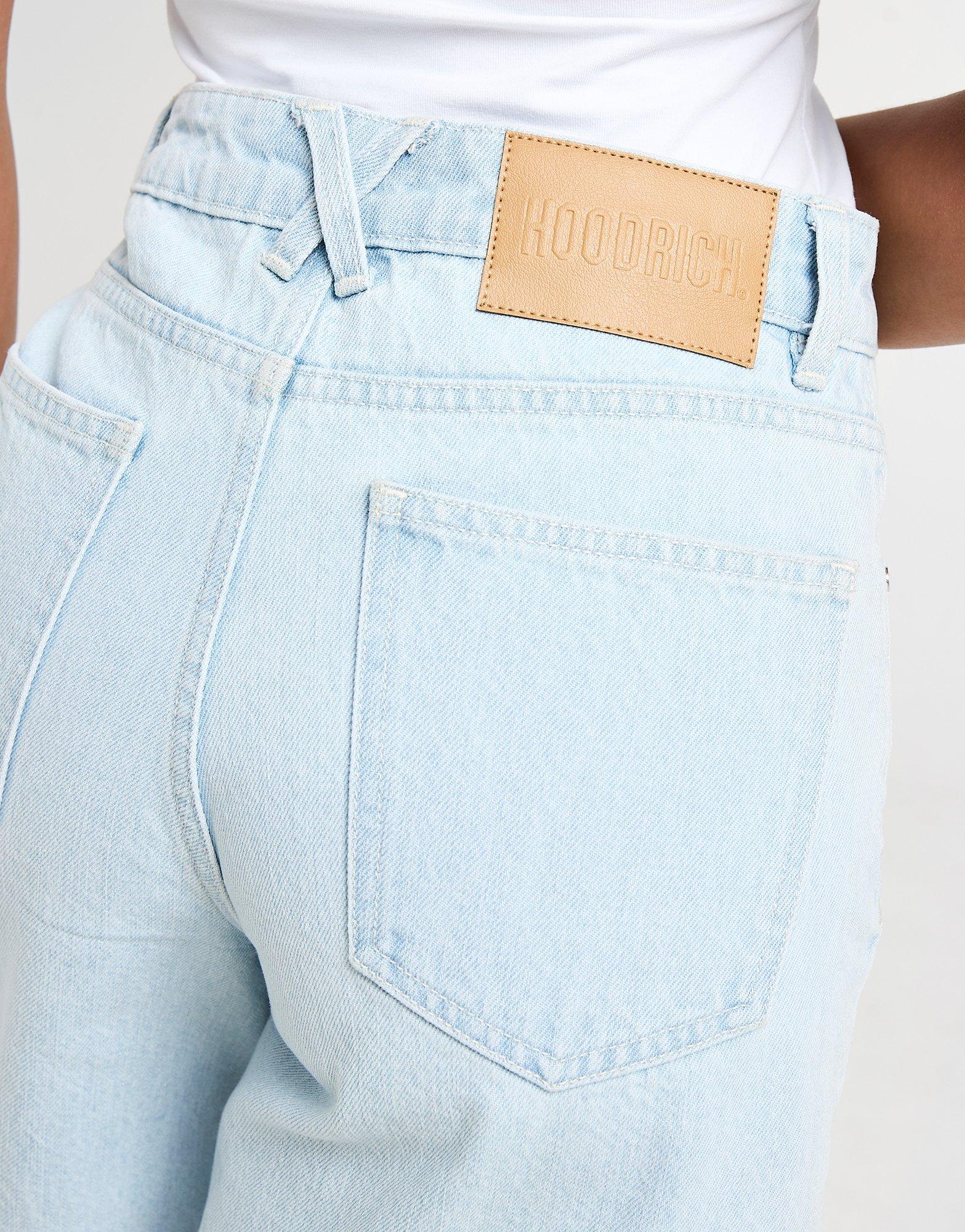 Krótkie spodenki, szorty damskie HOODRICH SZORTY FRONT SCRIPT JORT LIGHT BLUE HW01250325 Niebieski