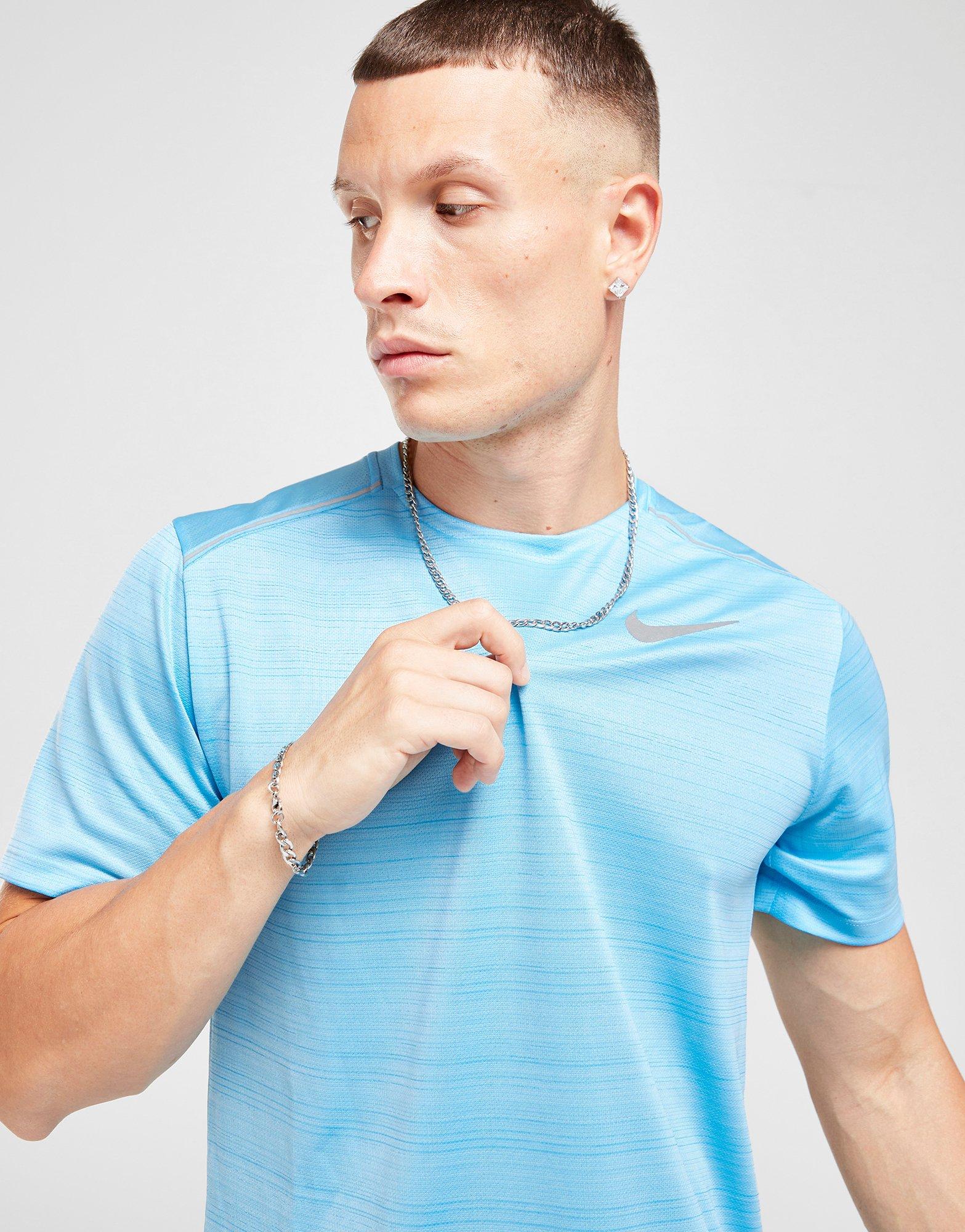 Vyriški marškiniai NIKE MARŠKINĖLIAI M NK DF MILER SS FZ4782-409 Mėlyna