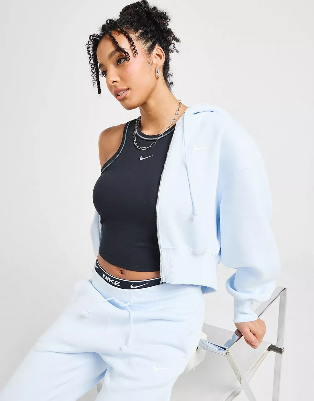 NIKE КОФТА З КАПЮШОНОМ W NSW PHNX FLC LSE CROP, фото 1 з 6