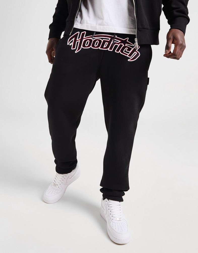 Pantaloni pentru bărbați HOODRICH PANTALONI  GALAXY OH JOG BLK/WHT HR-0125-0601 Negru