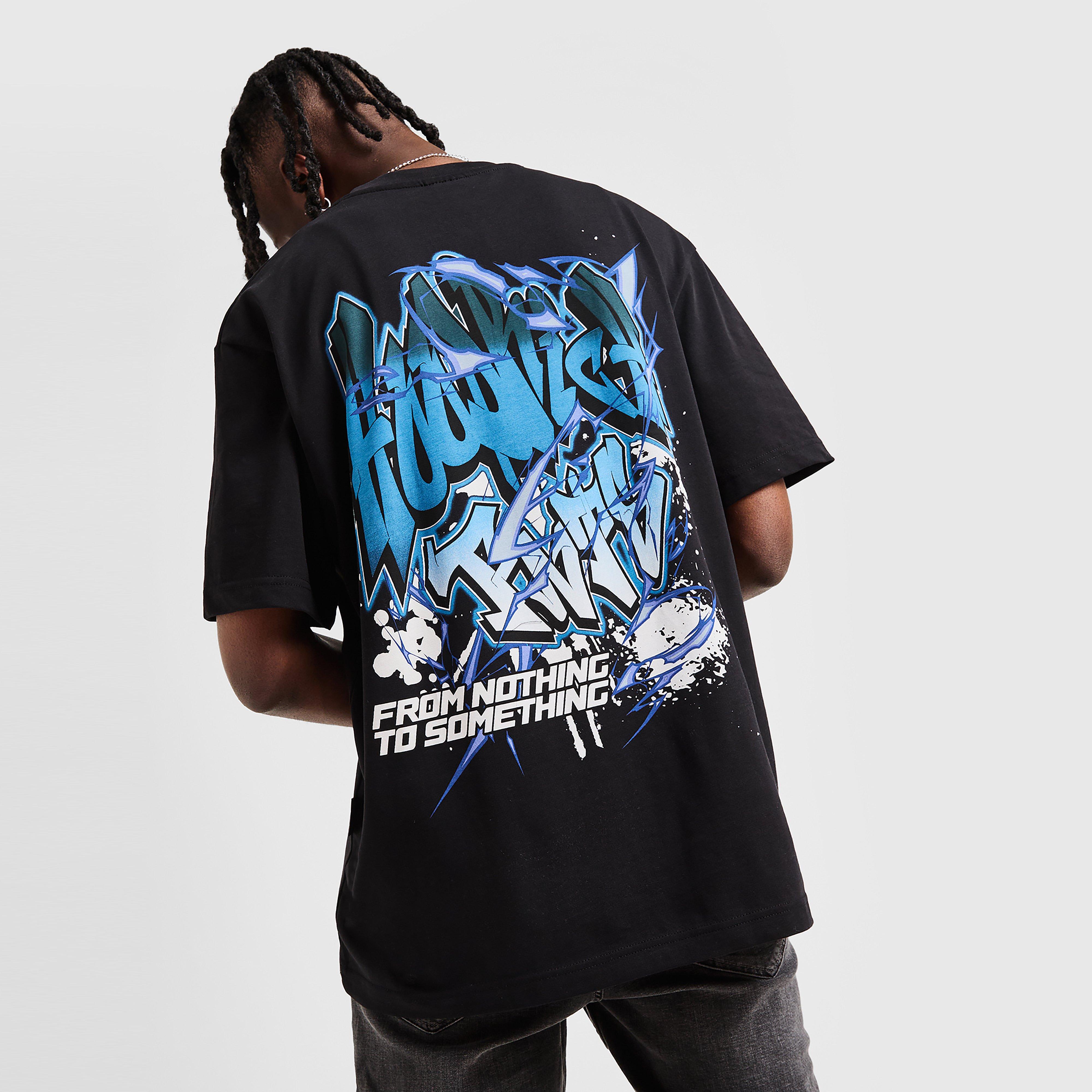 Férfi póló HOODRICH PÓLÓ WALL ART TEE BLK/BLU