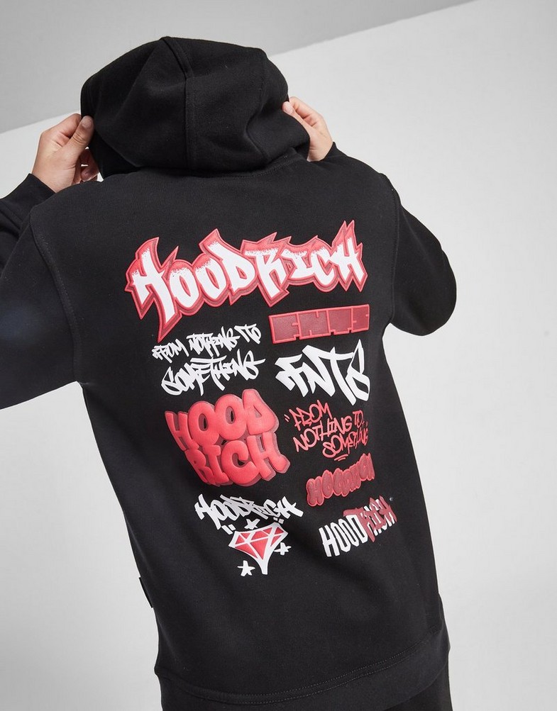 HOODRICH BLUZĂ CU GLUGĂ GRAFFITI HD BLK/RED HJ 0125 0178 Negru