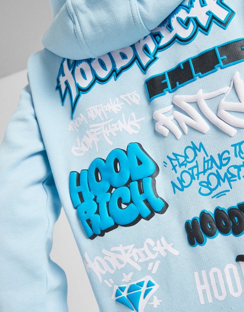 HOODRICH BLUZA Z KAPTUREM GRAFFITI HD BLU HJ 0125 0182 Niebieski