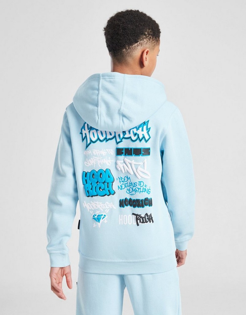 HOODRICH BLUZA Z KAPTUREM GRAFFITI HD BLU HJ 0125 0182 Niebieski