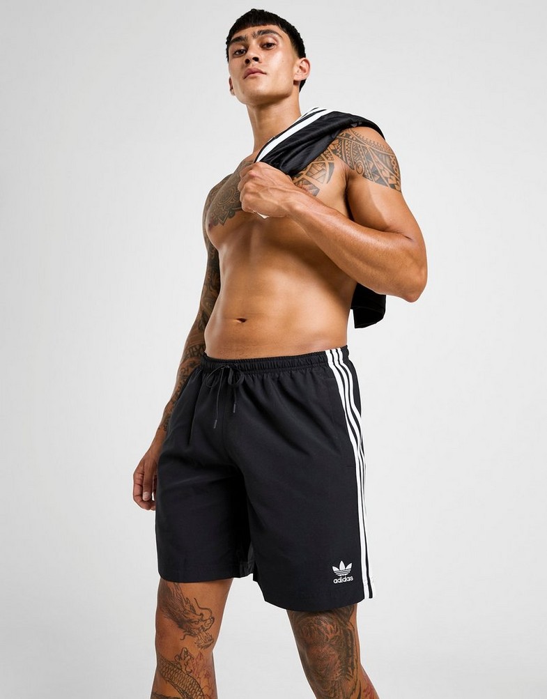 Pantaloni scurți pentru bărbați ADIDAS PANTALONI SCURȚI ADICOLOR   3 STRIPES SWIM SHORTS 8 JD0960 Negru