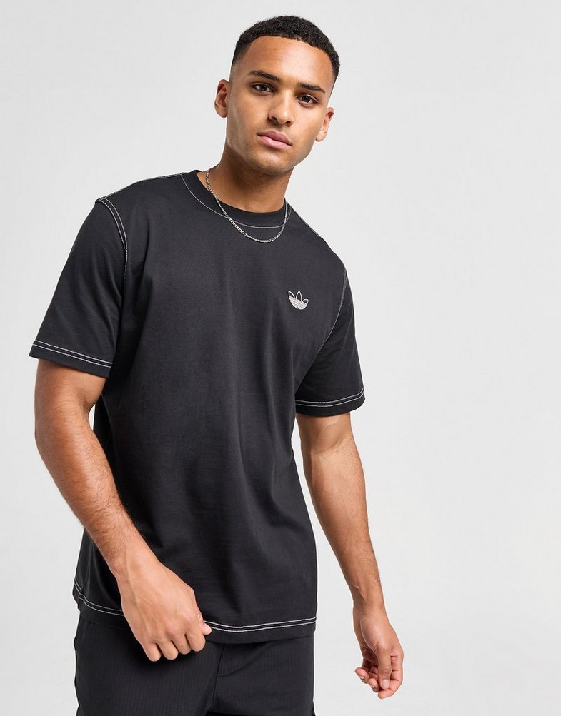 Koszulka, t-shirt męski ADIDAS T-SHIRT STICH TEE BLK JM5621 Czarny
