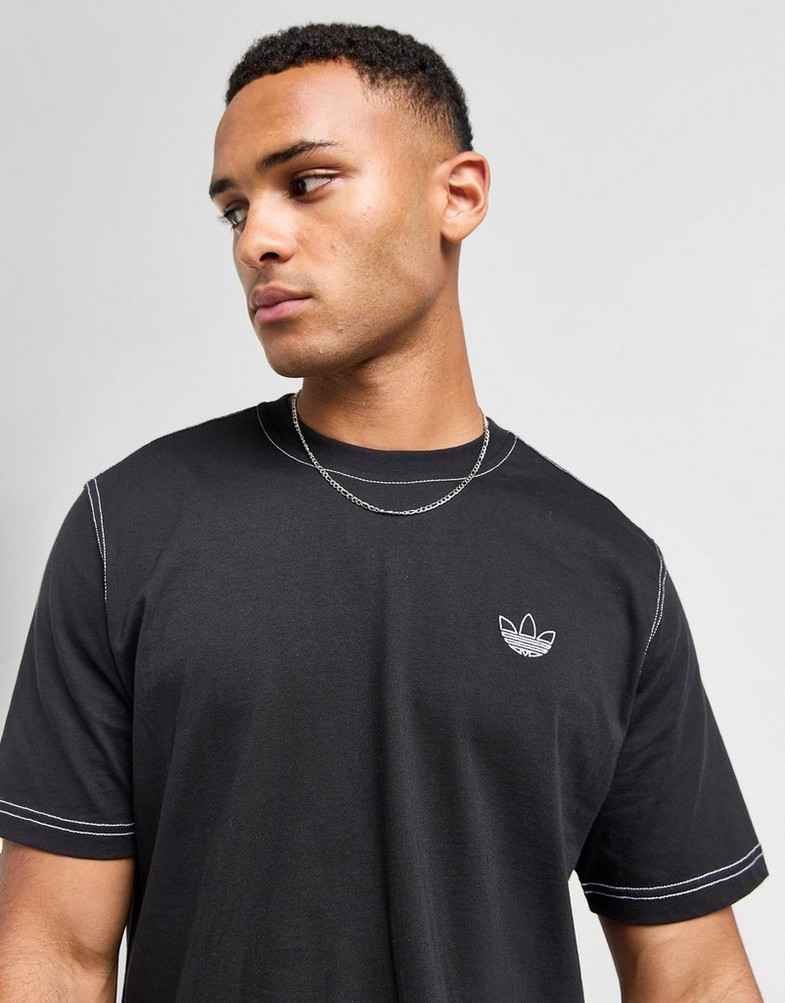 Koszulka, t-shirt męski ADIDAS T-SHIRT STICH TEE BLK JM5621 Czarny