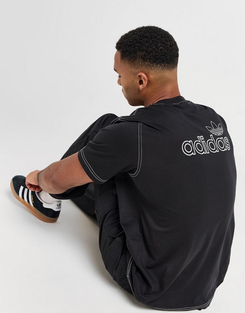 Koszulka, t-shirt męski ADIDAS T-SHIRT STICH TEE BLK JM5621 Czarny