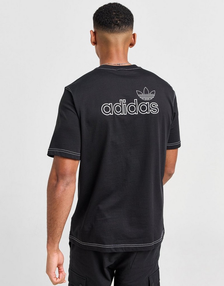 Koszulka, t-shirt męski ADIDAS T-SHIRT STICH TEE BLK JM5621 Czarny