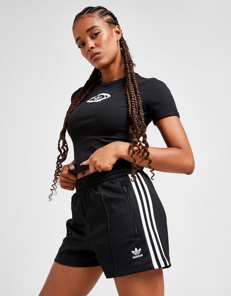 Pantaloni scurți pentru femei ADIDAS PANTALONI SCURȚI CLASSIC SHORT BLK/WH KC1348 Negru