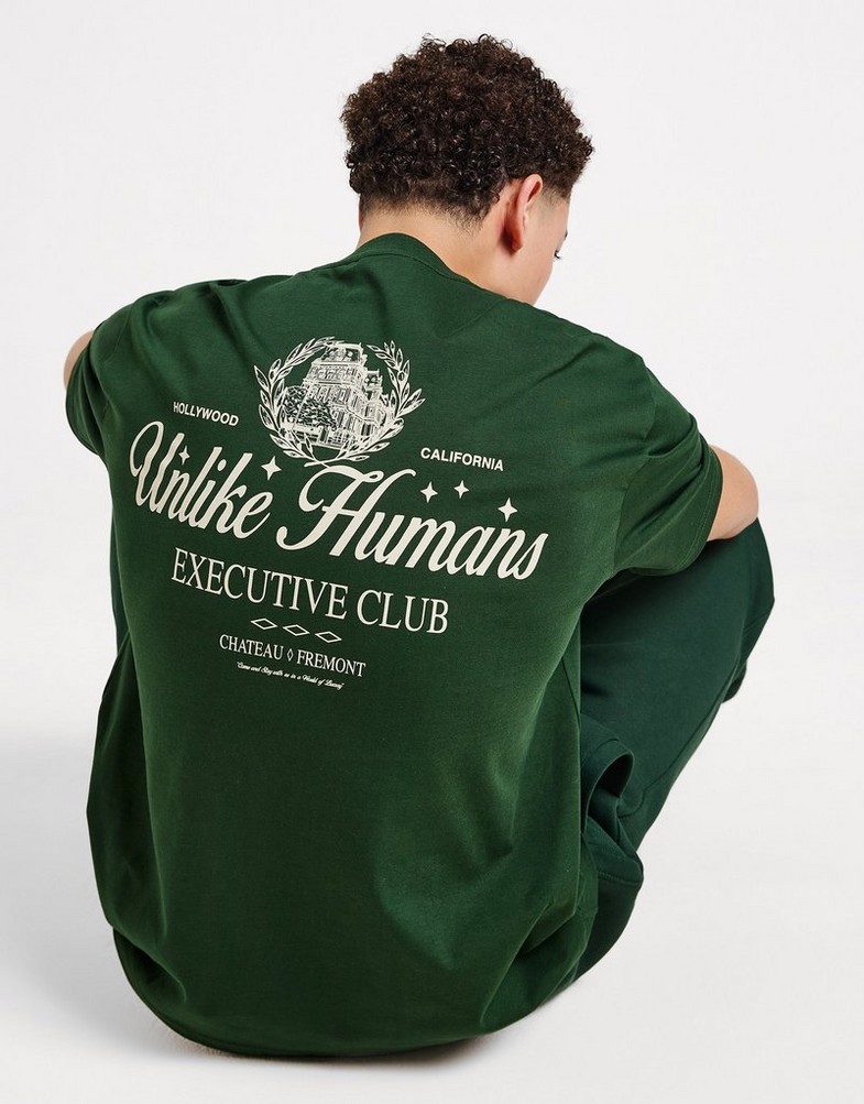 Tricou pentru bărbați UNLIKE HUMANS TRICOU FREMONT TEE GRN-MVW ULHTM10218533 Verde