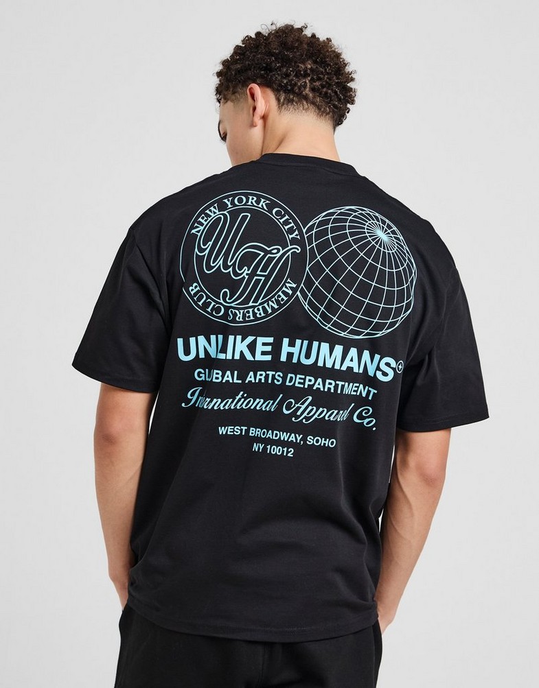 Tricou pentru bărbați UNLIKE HUMANS TRICOU WIRED TEE BLK-BLK ULHTM10222007 Negru