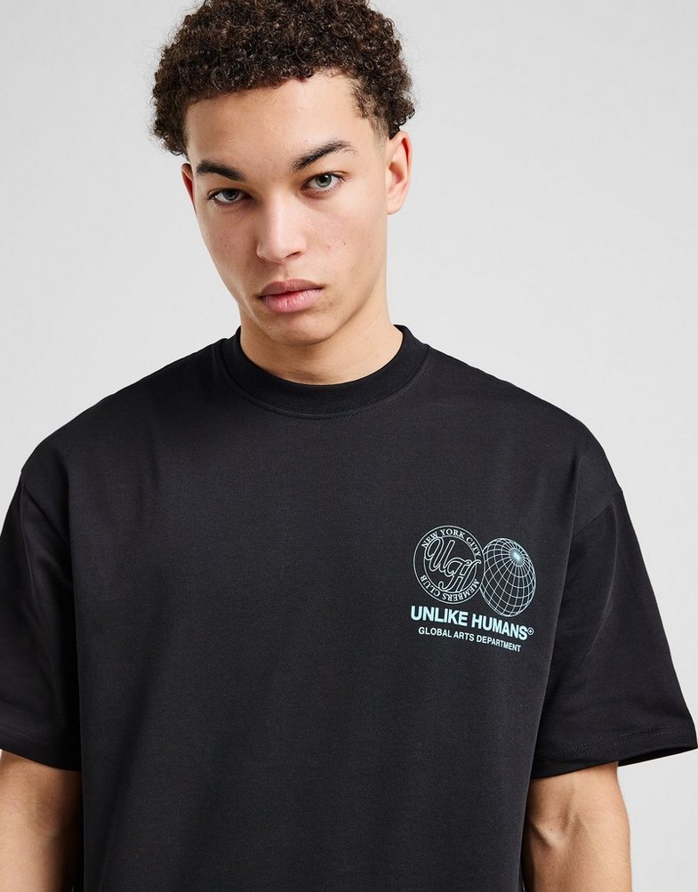 Tricou pentru bărbați UNLIKE HUMANS TRICOU WIRED TEE BLK-BLK ULHTM10222007 Negru