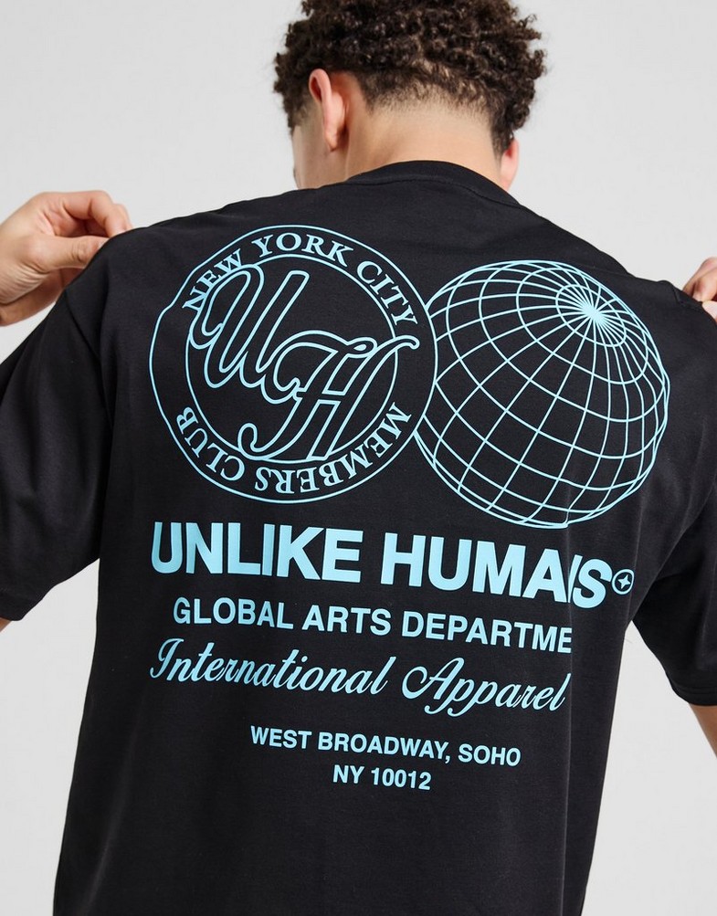Tricou pentru bărbați UNLIKE HUMANS TRICOU WIRED TEE BLK-BLK ULHTM10222007 Negru