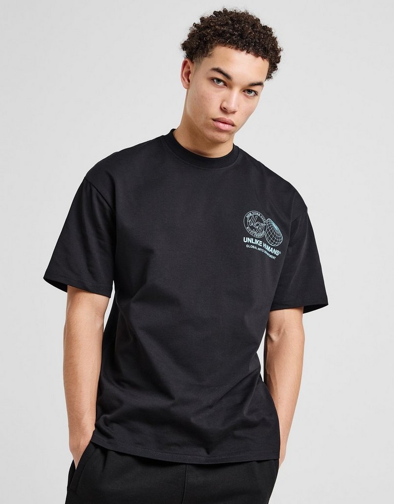 Tricou pentru bărbați UNLIKE HUMANS TRICOU WIRED TEE BLK-BLK ULHTM10222007 Negru