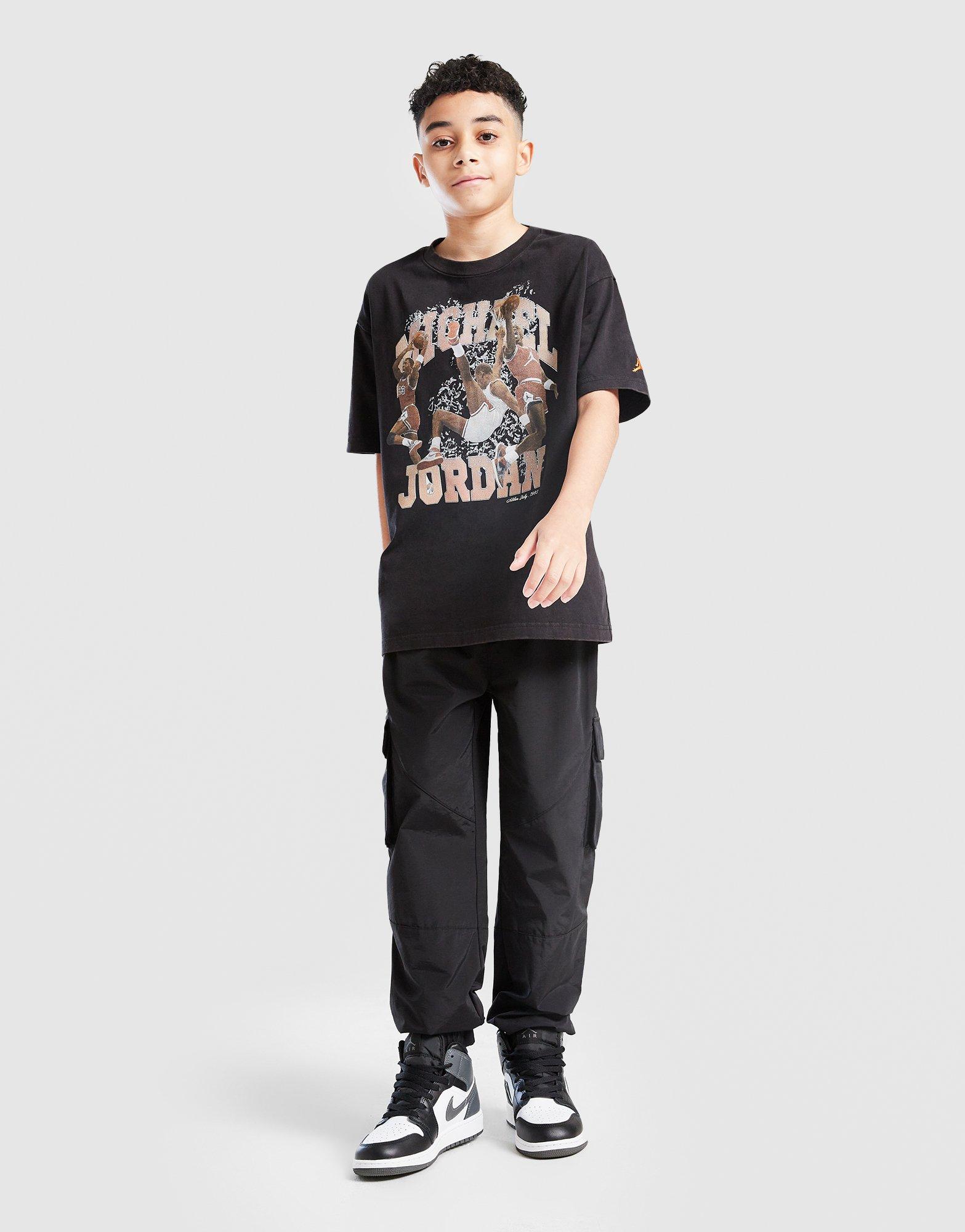 Дитячі футболки JORDAN ФУТБОЛКА MJ WSH LGO TEE BLK B 95F065-023 Чорний