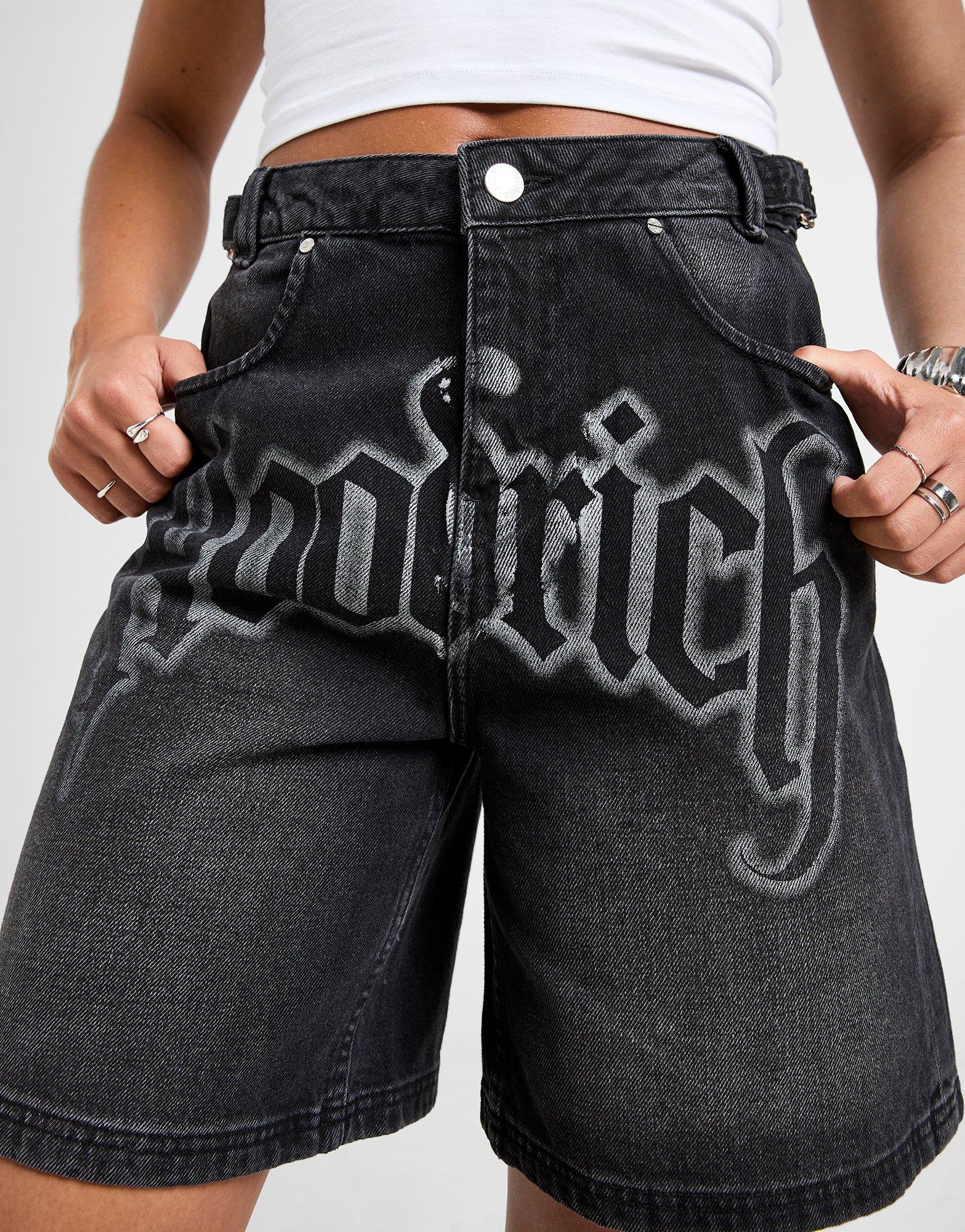 Krótkie spodenki, szorty damskie HOODRICH SZORTY DENIM SHORT BLACK HW02250230 Czarny