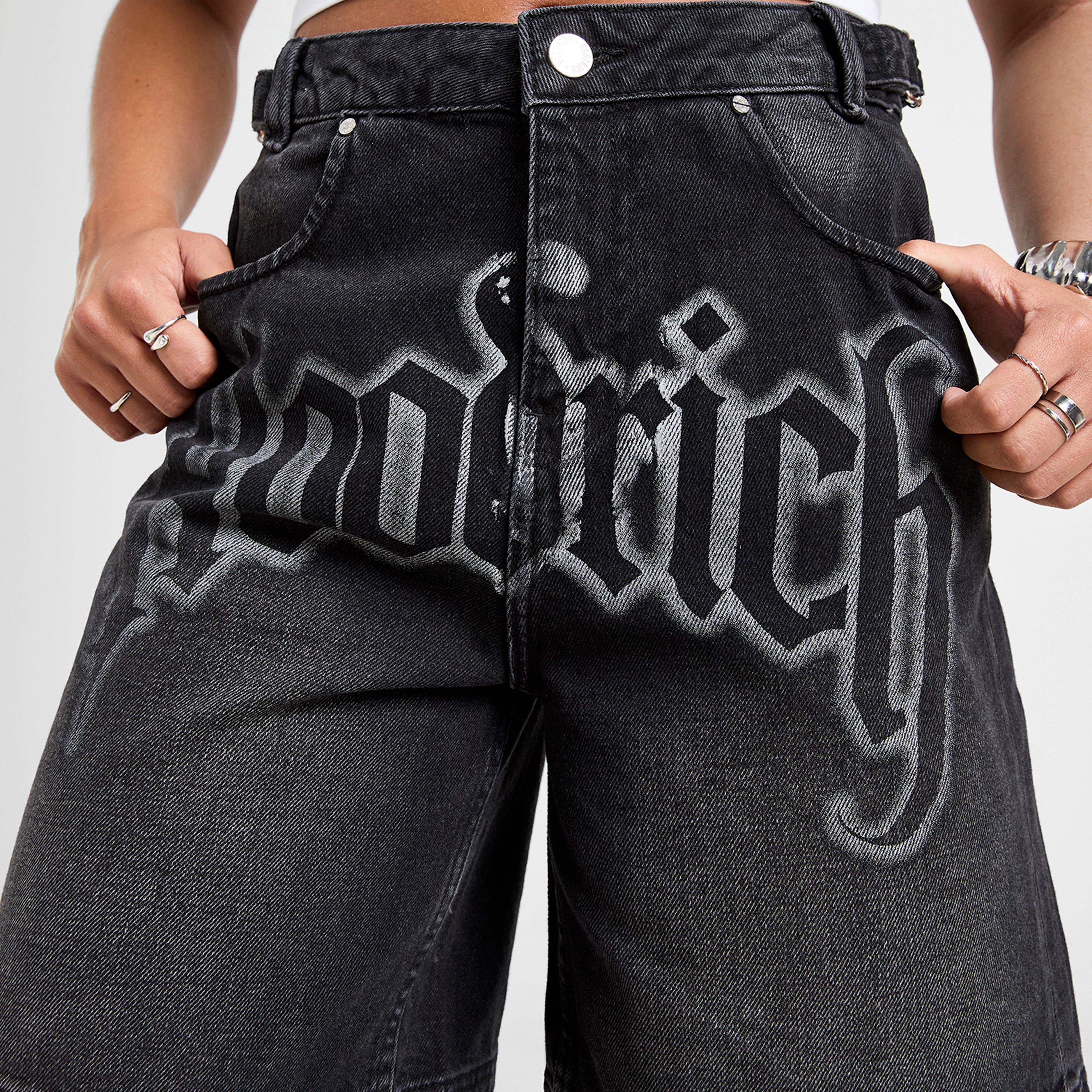 Női rövidnadrág HOODRICH RÖVIDNADRÁG DENIM SHORT BLACK