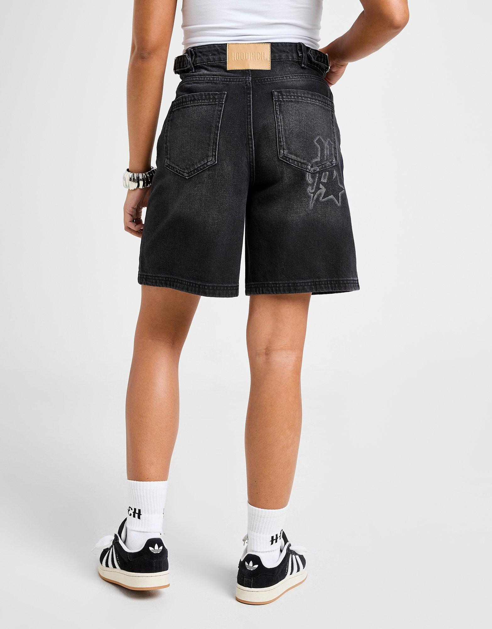 Krótkie spodenki, szorty damskie HOODRICH SZORTY DENIM SHORT BLACK HW02250230 Czarny