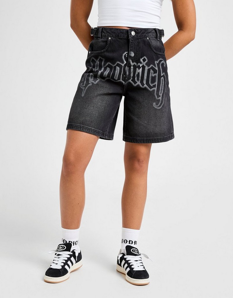 Krótkie spodenki, szorty damskie HOODRICH SZORTY DENIM SHORT BLACK HW02250230 Czarny