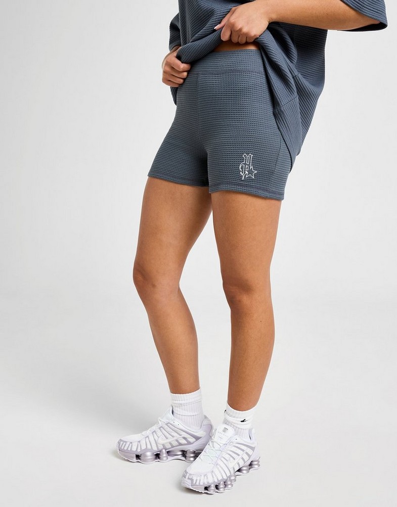 Dámske krátke nohavice HOODRICH ŠORTKY  $STELLAR WAFFLE CYC SHT D'GRY HW02250229 Sivá